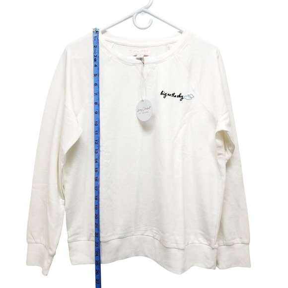 Lacey Chabert Collection White Big As The Sky Embroidered Sweatshirt Size M - Picture 7 of 11